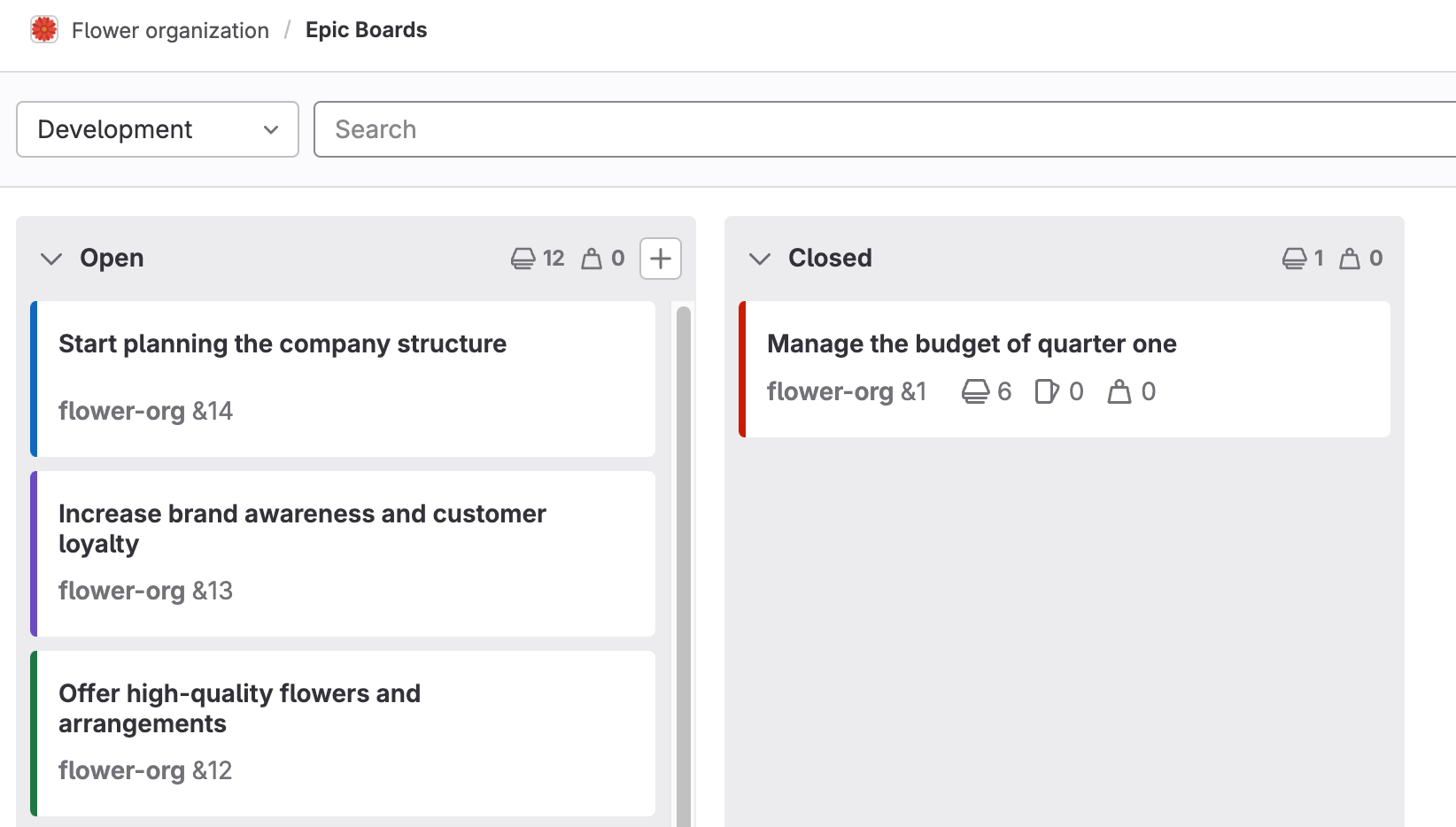 Cards accented with their associated epic color in v17.0